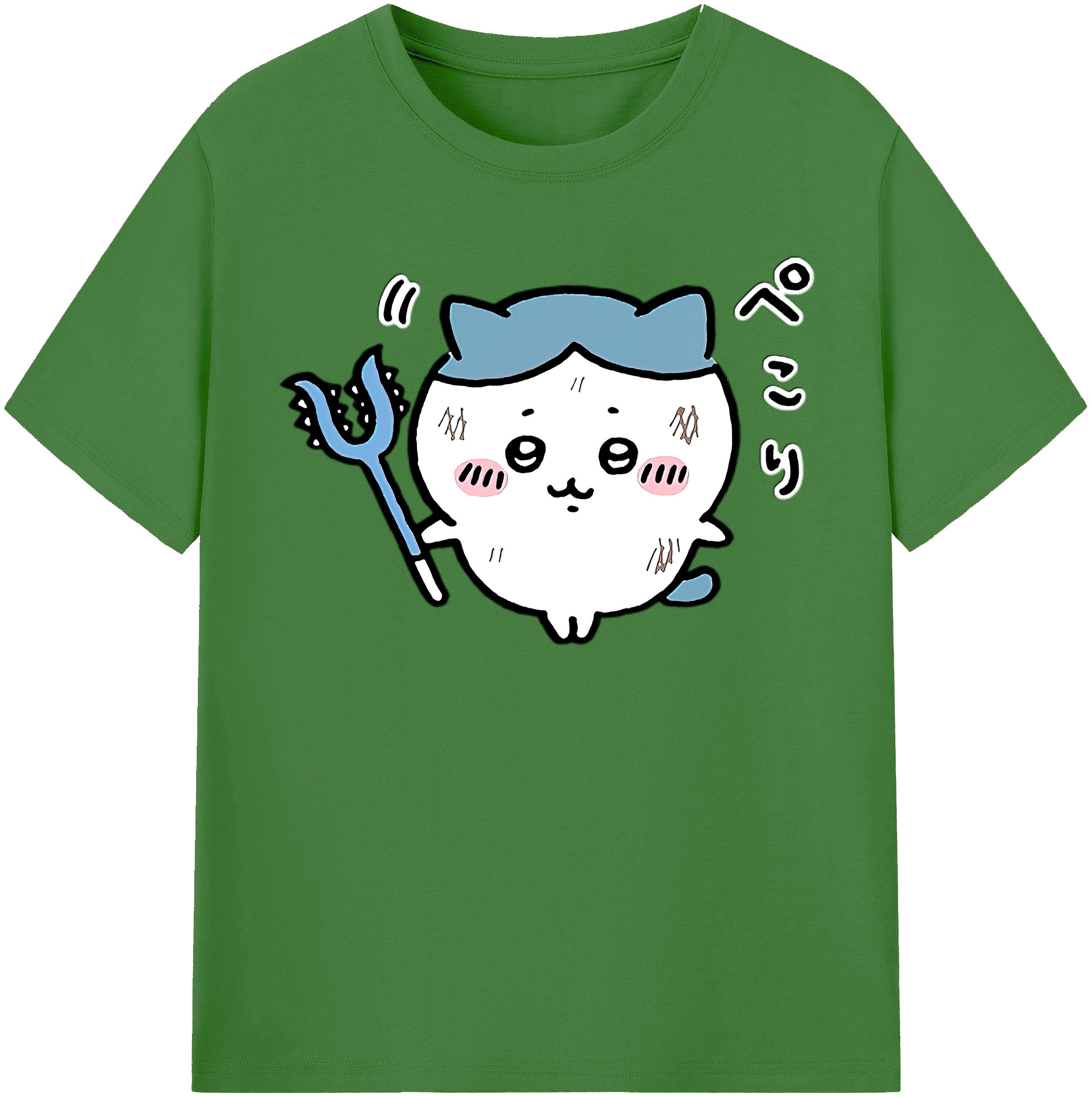 （画像用） ちいかわ ハチワレ Chii-kawa hachiware レディースカジュアルプリントTシャツ（綿100％）